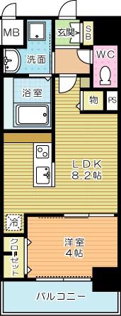 LEGEND紺屋町(1LDK/9階)の間取り写真