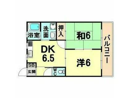 サンコート塚口(2DK/2階)の間取り写真