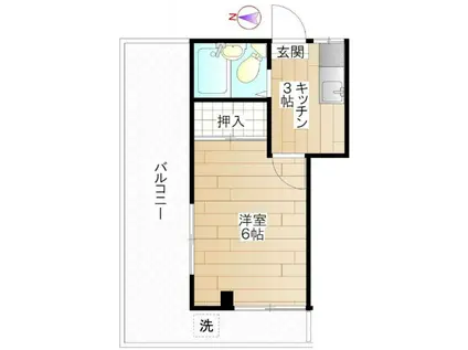 栃木屋コーポ(1K/3階)の間取り写真