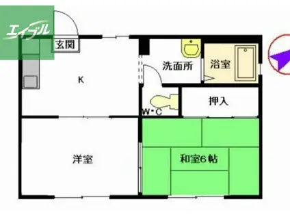 ラフォーレ・U(2K/2階)の間取り写真