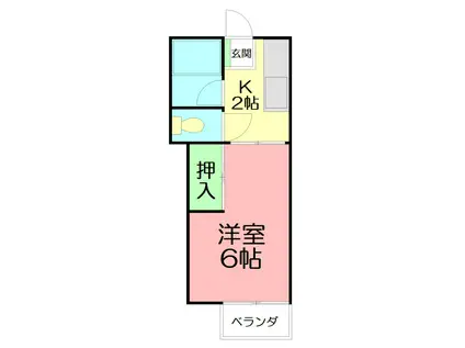 檜ハイツ(1K/2階)の間取り写真
