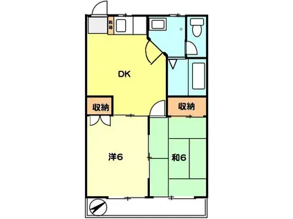 T-NET ル・ピリエ(2DK/1階)の間取り写真