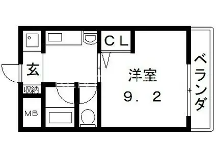 グランドール永和(1K/2階)の間取り写真