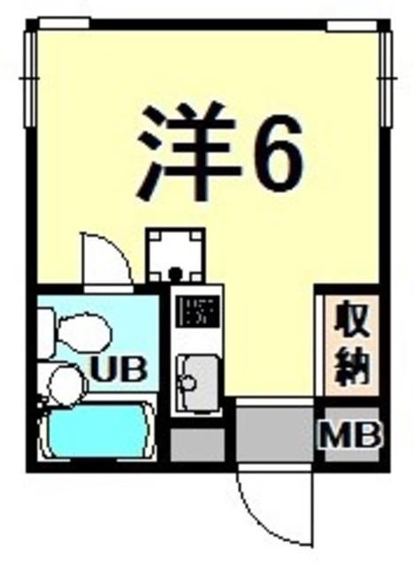 フラッツ塚口(ワンルーム/1階)の間取り写真