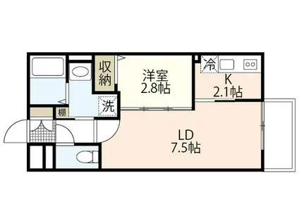 月光南観音壱番館(1LDK/3階)の間取り写真