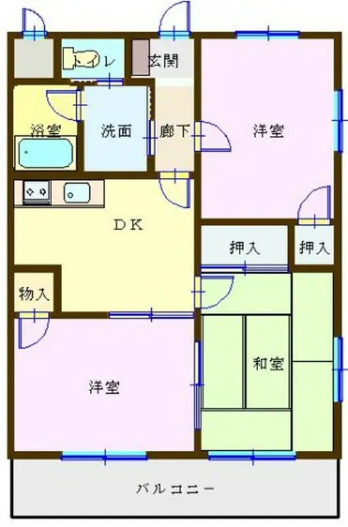 グランデール東越谷 2階階 間取り