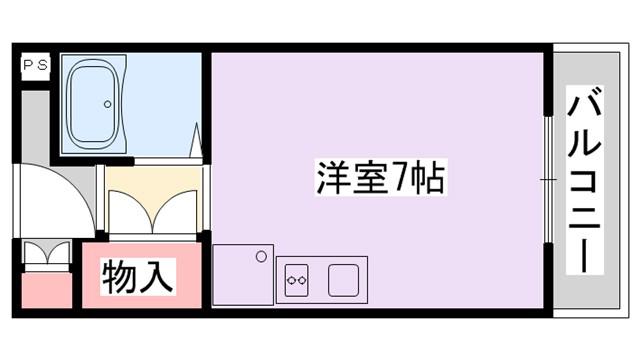 ファインコートIII寝屋川池田(ワンルーム/1階)の間取り写真