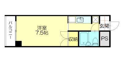 マンション山王(1K/2階)の間取り写真