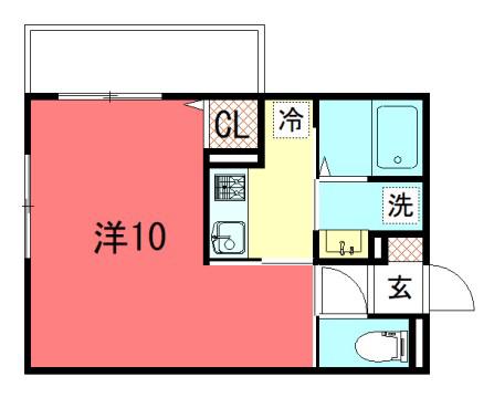 フォーレスト修学院II(1K/2階)の間取り写真