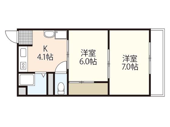 西十日市ビル(2K/3階)の間取り写真
