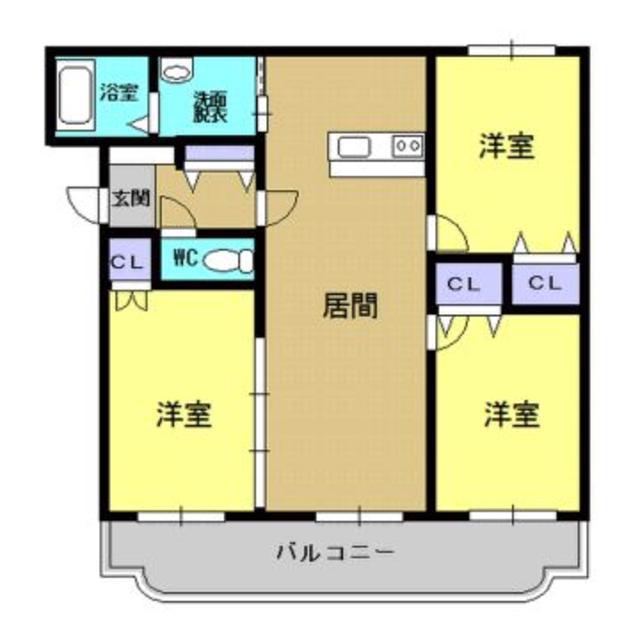グランソレイユ屯田(3LDK/3階)の間取り写真