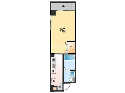 バルサI(1K/6階)の間取り写真