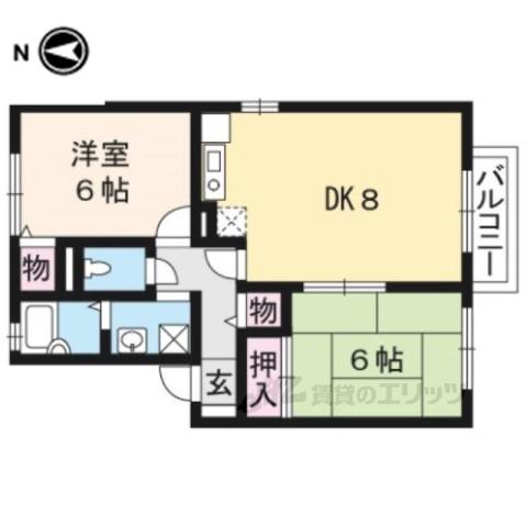 セジュール伊東(2LDK/1階)の間取り写真