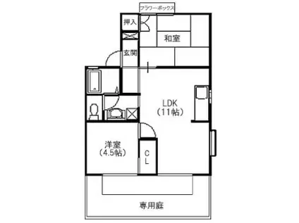 アメージングエステートI(2LDK/1階)の間取り写真