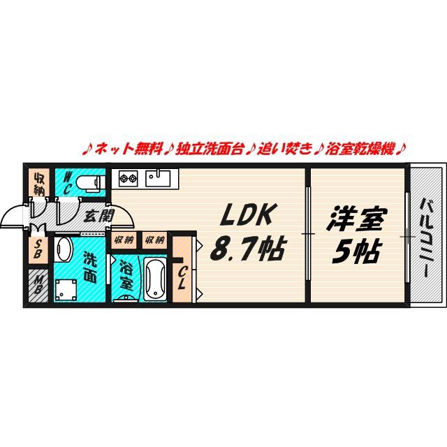 ESTAGEO関目高殿(1LDK/4階)の間取り写真