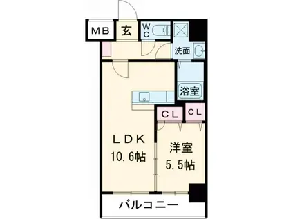 F・STAGE折尾(1LDK/5階)の間取り写真