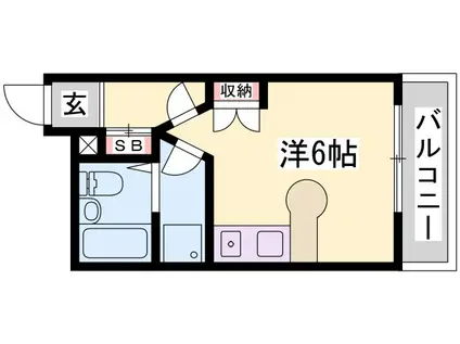 ハッピーコート栄町(ワンルーム/6階)の間取り写真