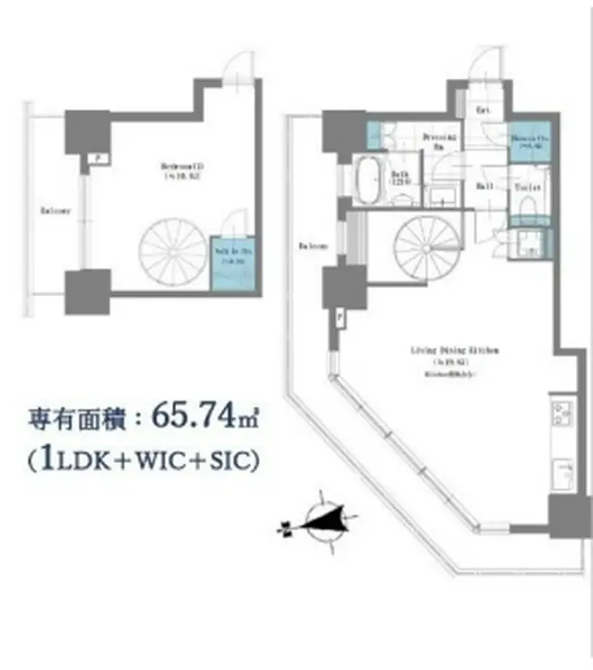 勝どきビュータワー 19階階 間取り