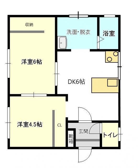 タウニィJUNII(2DK/2階)の間取り写真