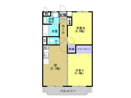 Y.M.TERAUCHI(2DK/1階)の間取り写真