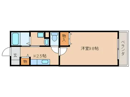 グラース セレノ(1K/1階)の間取り写真