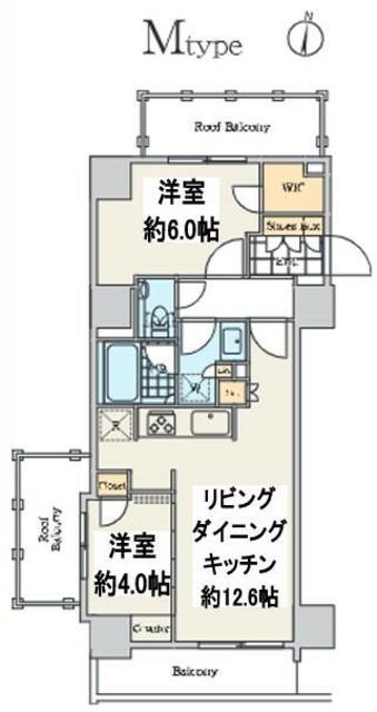 クレストコート中野富士見町(2LDK/9階)の間取り写真