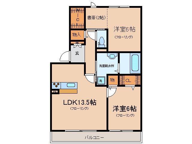 グランドルミエール(2LDK/1階)の間取り写真