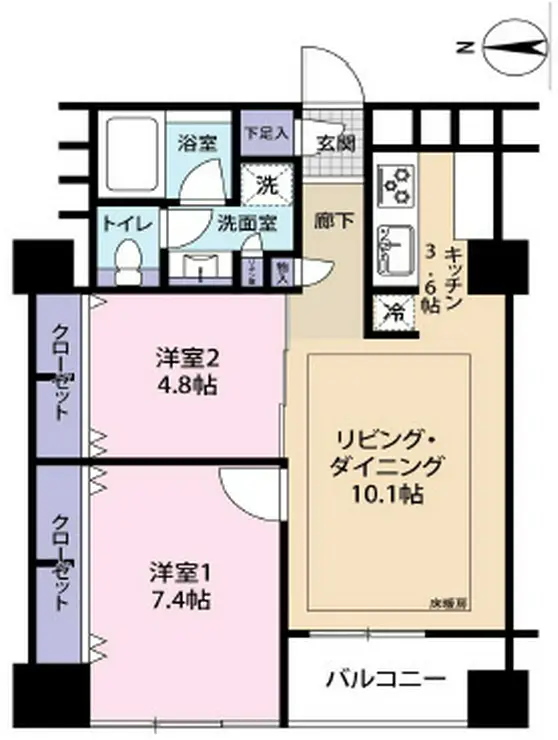 高輪グランドパームス 6階階 間取り