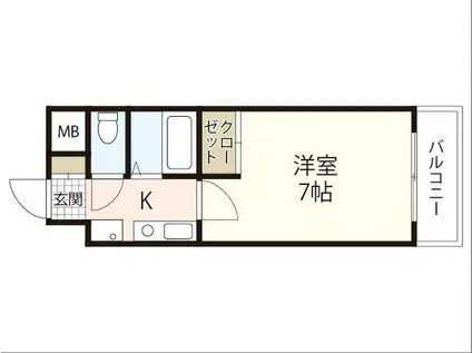 アイビル(1K/4階)の間取り写真