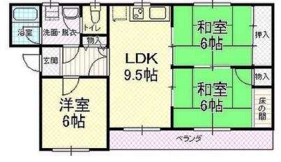 ラインプラザ本郷(3LDK/2階)の間取り写真