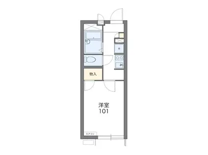 地下鉄箱崎線 呉服町駅(福岡) 徒歩5分 2階建 築16年(1K/2階)の間取り写真