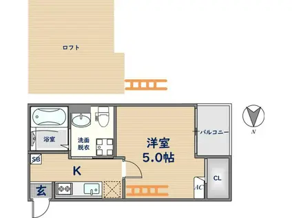 花園本町テラス(1K/2階)の間取り写真