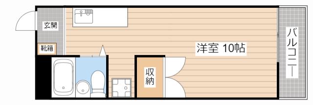 ジュエル草津(ワンルーム/2階)の間取り写真
