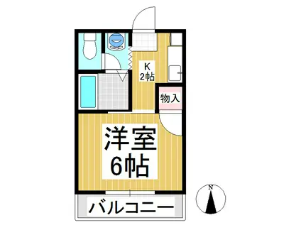 スイングN4(1K/2階)の間取り写真