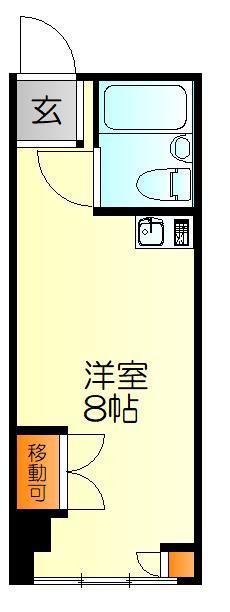 シャンブル北野(ワンルーム/4階)の間取り写真