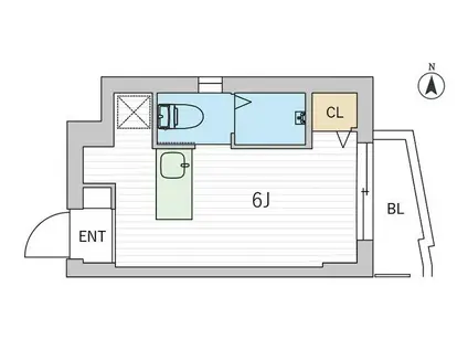 DOUZE緑ヶ丘(ワンルーム/1階)の間取り写真