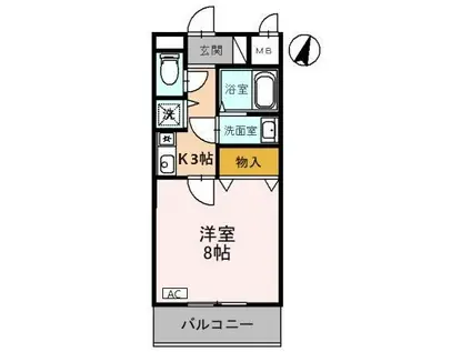 ドール魚崎(1K/4階)の間取り写真