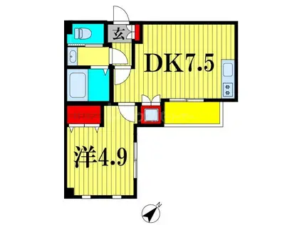 ステイビルII(1DK/5階)の間取り写真