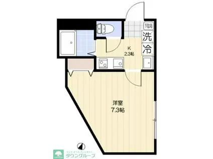 エクセラン元郷II(1K/1階)の間取り写真