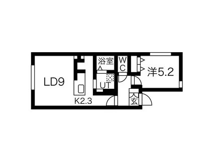 カサトレス西町(1LDK/2階)の間取り写真
