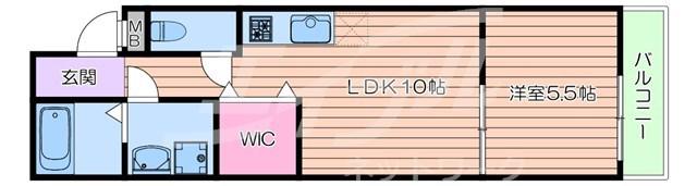 フジパレス茨木南(1LDK/1階)の間取り写真