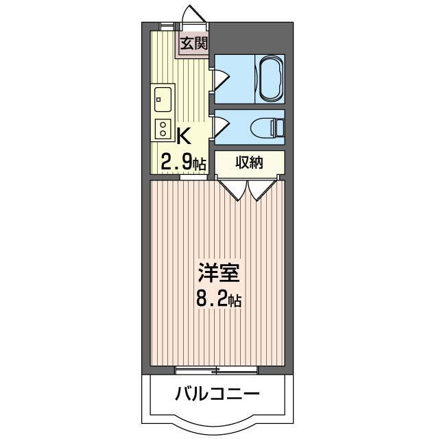 第5ハピネス(1K/3階)の間取り写真