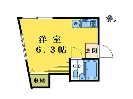 エトワール落合(ワンルーム/2階)の間取り写真