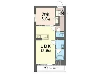 タカダヤテラス(1LDK/2階)の間取り写真