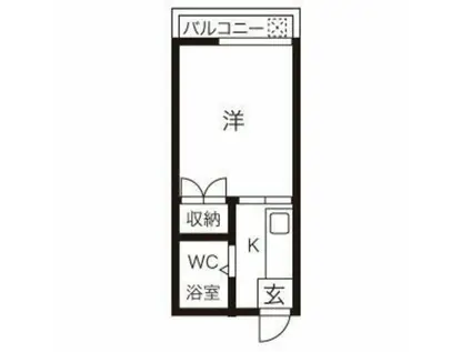 アゼリアコート平尾(1K/2階)の間取り写真