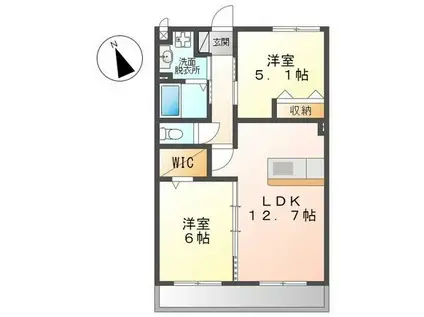 CITRUS TREE(2LDK/2階)の間取り写真