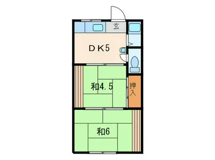 真砂ハイツ I(2DK/2階)の間取り写真