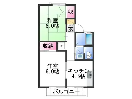 セジュール堀止(2K/2階)の間取り写真