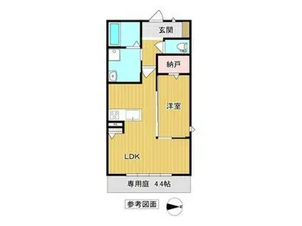 KILELE(1LDK/1階)の間取り写真