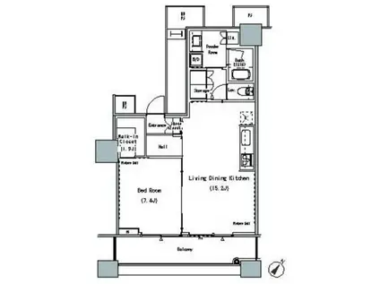 ザ 東京タワーズ ミッドタワー(1LDK/6階)の間取り写真
